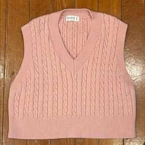 Pink Cable Knit Sweater Vest Size XS - ORIGINALLY 70.00